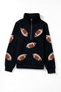 Quilted Shimmer Football Graphic Long Sleeve Quarter Zip Pullover
