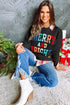 Quilted Texture Letter Pattern Crewneck Long Sleeve Sweatshirt