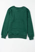 Quilted Texture Letter Pattern Crewneck Long Sleeve Sweatshirt