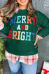 Quilted Texture Letter Pattern Crewneck Long Sleeve Sweatshirt