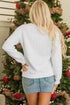 Quilted Texture Letter Pattern Crewneck Long Sleeve Sweatshirt