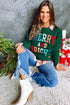 Quilted Texture Letter Pattern Crewneck Long Sleeve Sweatshirt