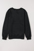 Quilted Texture Letter Pattern Crewneck Long Sleeve Sweatshirt
