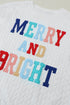 Quilted Texture Letter Pattern Crewneck Long Sleeve Sweatshirt