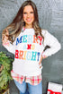 Quilted Texture Letter Pattern Crewneck Long Sleeve Sweatshirt