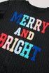 Quilted Texture Letter Pattern Crewneck Long Sleeve Sweatshirt