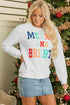 Quilted Texture Letter Pattern Crewneck Long Sleeve Sweatshirt