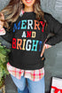 Quilted Texture Letter Pattern Crewneck Long Sleeve Sweatshirt