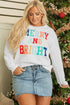 Quilted Texture Letter Pattern Crewneck Long Sleeve Sweatshirt