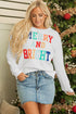 Quilted Texture Letter Pattern Crewneck Long Sleeve Sweatshirt