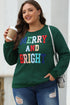 Quilted Texture Letter Pattern Crewneck Long Sleeve Sweatshirt