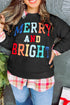 Quilted Texture Letter Pattern Crewneck Long Sleeve Sweatshirt