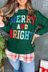 Quilted Texture Letter Pattern Crewneck Long Sleeve Sweatshirt