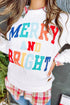 Quilted Texture Letter Pattern Crewneck Long Sleeve Sweatshirt