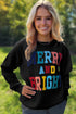 Quilted Texture Letter Pattern Crewneck Long Sleeve Sweatshirt