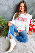 Quilted Texture XOXO Graphic Print Crew Neck Pullover Sweatshirt