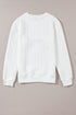 Quilted Texture XOXO Graphic Print Crew Neck Pullover Sweatshirt