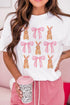Rabbit Bow Knot Graphic Crew Neck Tee
