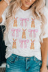 Rabbit Bow Knot Graphic Crew Neck Tee