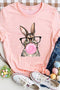 Rabbit Graphic Print Crew Neck Short Sleeve Tee
