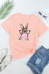 Rabbit Graphic Print Crew Neck Short Sleeve Tee