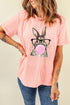Rabbit Graphic Print Crew Neck Short Sleeve Tee