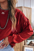 Racing Ribbed Drop Shoulder Cutout Back Sweatshirt