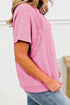 Raw Cut Notched Neck Lace Patchwork Mineral Wash Tee