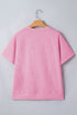 Raw Cut Notched Neck Lace Patchwork Mineral Wash Tee