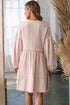 Raw Edge Crinkle Gauze Bishop Sleeve Dress