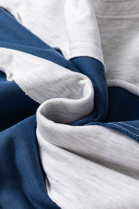 Raw Edge Exposed Seam Striped Long Sleeve Top