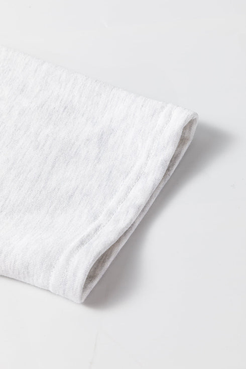 Raw Edge Exposed Seam Striped Long Sleeve Top