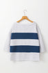 Raw Edge Exposed Seam Striped Long Sleeve Top