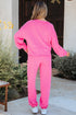 Raw Edge Half Button Pullover Jogger Pant Sets