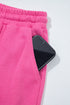 Raw Edge Half Button Pullover Jogger Pant Sets