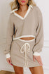 Raw Edge Patchwork Cropped Pullover Skirt Two Piece Dress