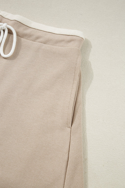 Raw Edge Patchwork Cropped Pullover Skirt Two Piece Dress