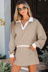 Raw Edge Patchwork Cropped Pullover Skirt Two Piece Dress
