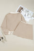 Raw Edge Patchwork Cropped Pullover Skirt Two Piece Dress