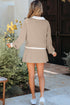 Raw Edge Patchwork Cropped Pullover Skirt Two Piece Dress