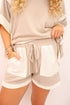 Raw Edge Patchwork Oversized Tee And Short Set