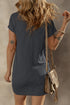 Raw Edge Textured Ribbed Knit Shift Dress
