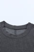 Raw Edge Textured Ribbed Knit Shift Dress