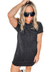 Raw Edge Textured Ribbed Knit Shift Dress