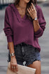 Raw Edge V Neck Ribbed Knit Hooded Sweater