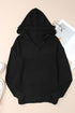 Raw Edge V Neck Ribbed Knit Hooded Sweater