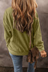 Raw Edge Waffle Knit Relaxed Long Sleeve Top