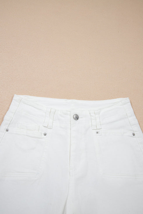 Raw Hem Ankle Length Loose Denim Jeans