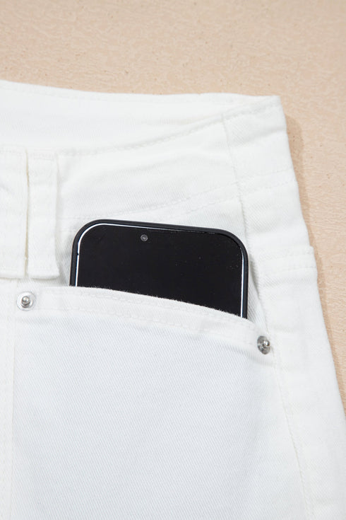 Raw Hem Ankle Length Loose Denim Jeans