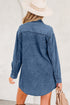 Raw Hem Chest Pocket Denim Loose T Shirt Dress